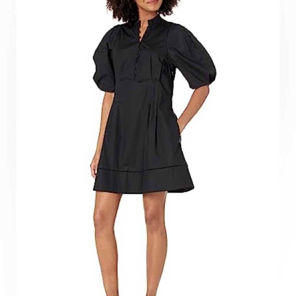 Elegant Black Puff Sleeve Dress